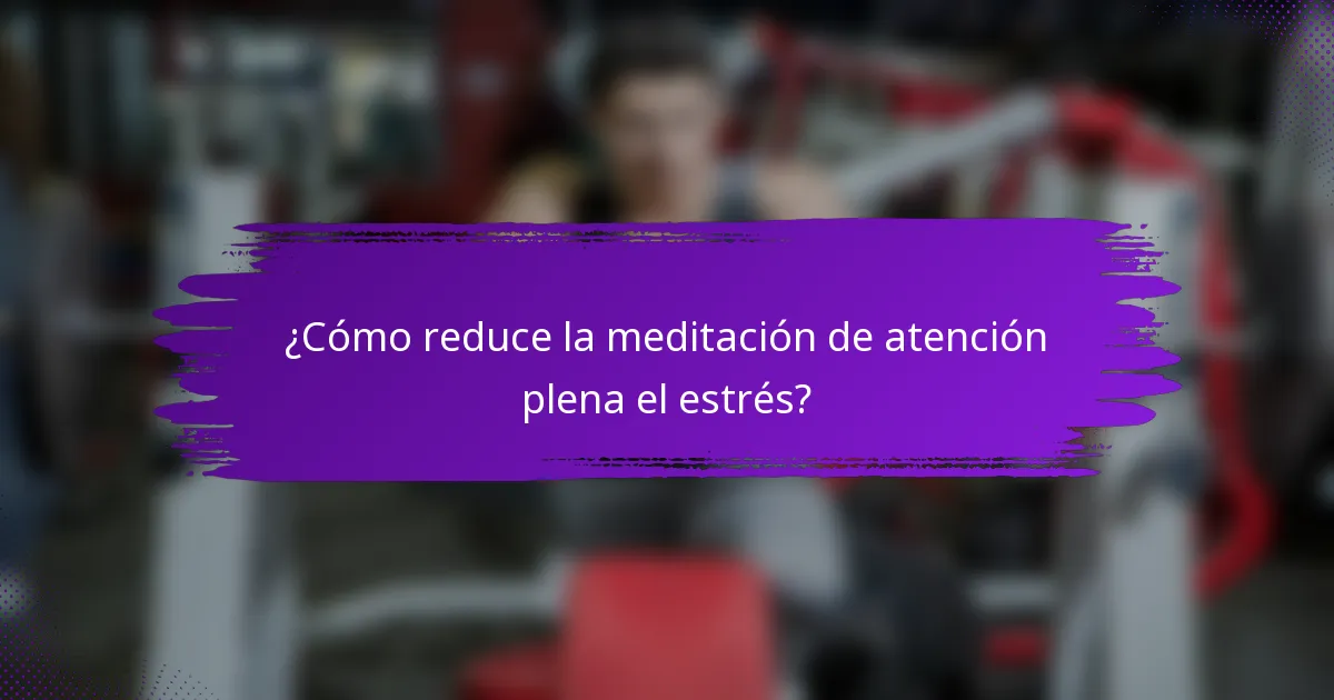 ¿Cómo reduce la meditación de atención plena el estrés?