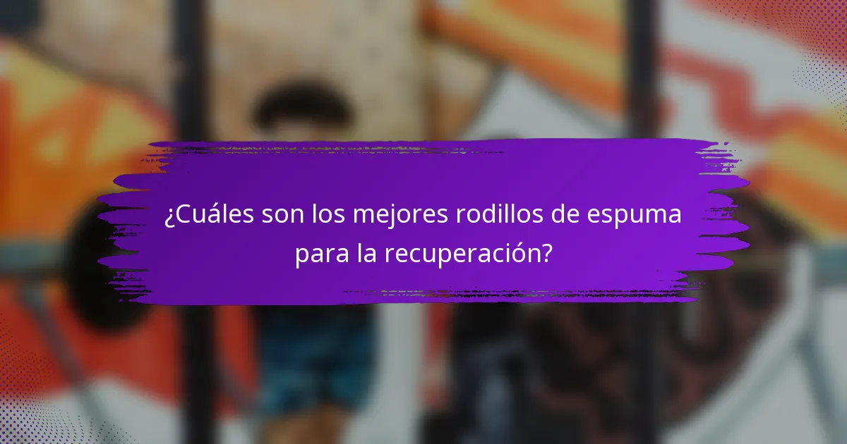 ¿Cuáles son los mejores rodillos de espuma para la recuperación?