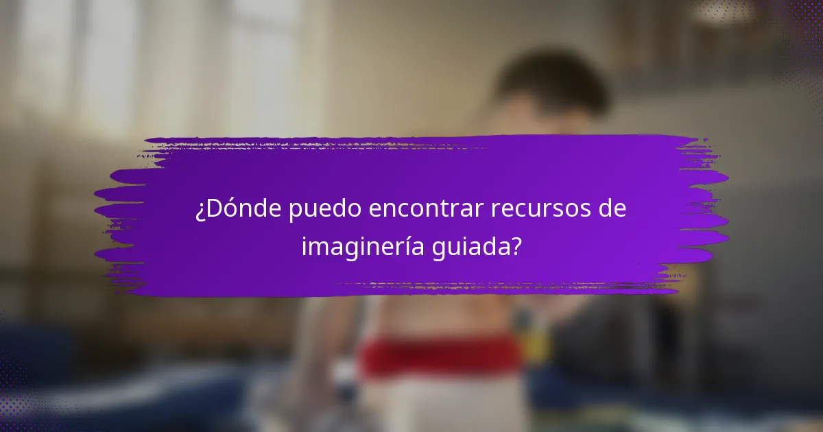 ¿Dónde puedo encontrar recursos de imaginería guiada?